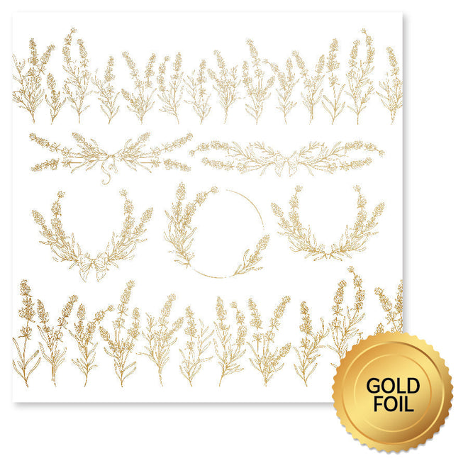 Lavender & Roses Gold Foil D 12x12 Paper (6pc Bulk Pack) 32232