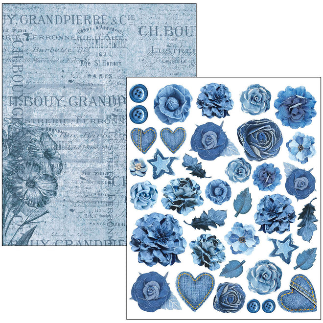 Mixed Media Book Urban Blue Denim A4 Maxi