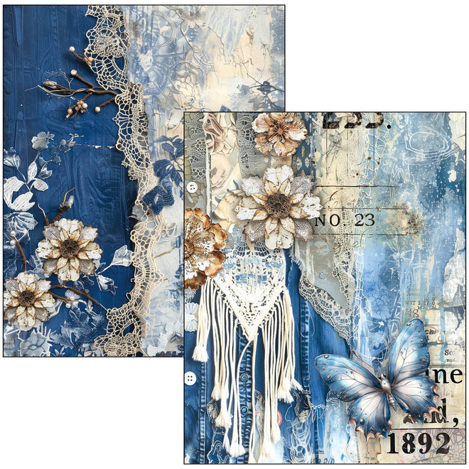 Mixed Media Book Urban Blue Denim A4 Maxi