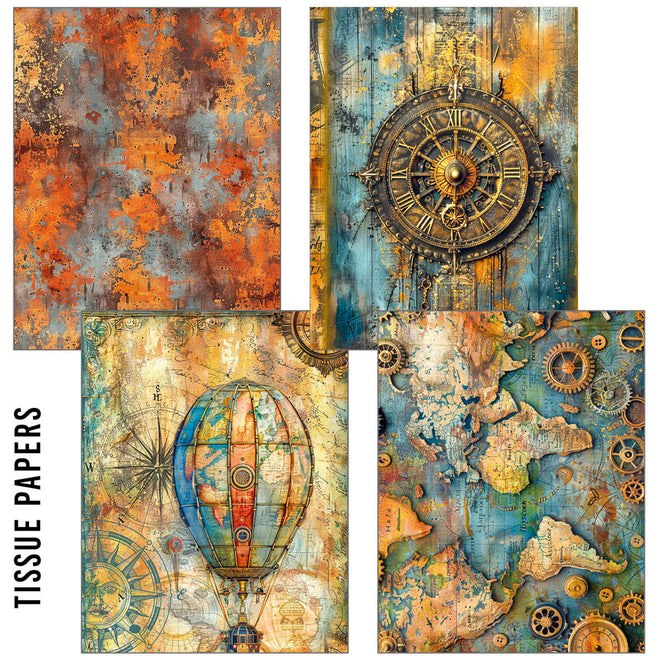Craftmix Past Time Mixed A5 Paper Pack - 8 Sheets (Tissue & Vellum Variety)