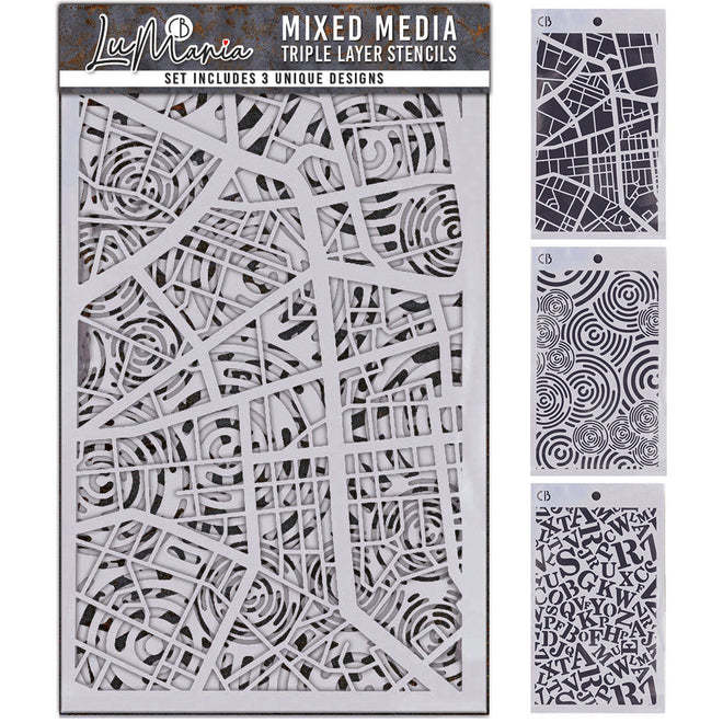 Set#006 Stencil Mix – Triple Layer Set (3 Unique Designs)