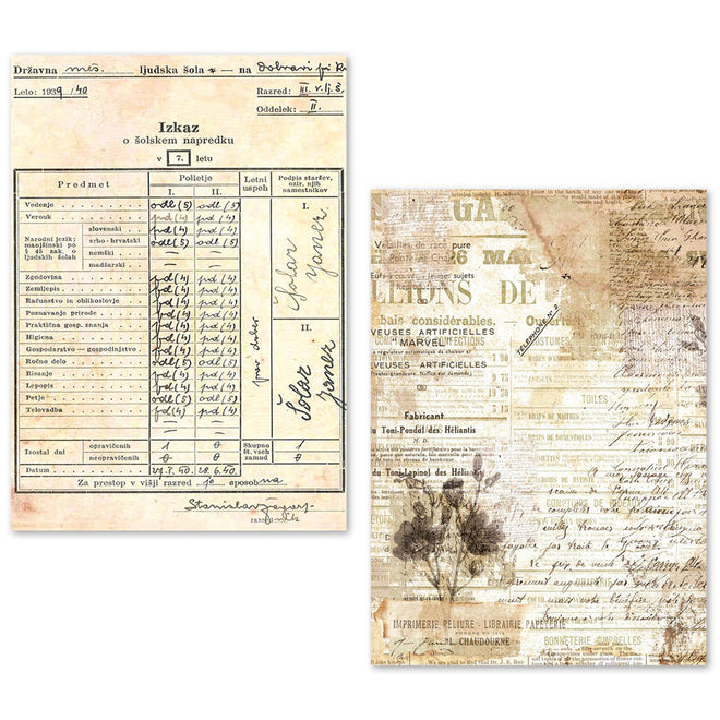 A5 Tissue Paper Set – 24 Sheets Vintage Manuscript