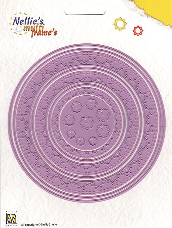 Nellie's Choice - Multi Frame Die Set- Stitched Doily Circle Edge