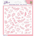 Mixed Media Stencil Square - Branches & Berries