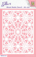 Nellie's Choice Mixed Media Stencil A6 Size - Christmas - Snowflakes-2