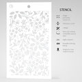 Ciao Bella Texture Stencil 5"x8" Winter Flowers