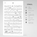 Ciao Bella Texture Stencil 5x8 Musical Score