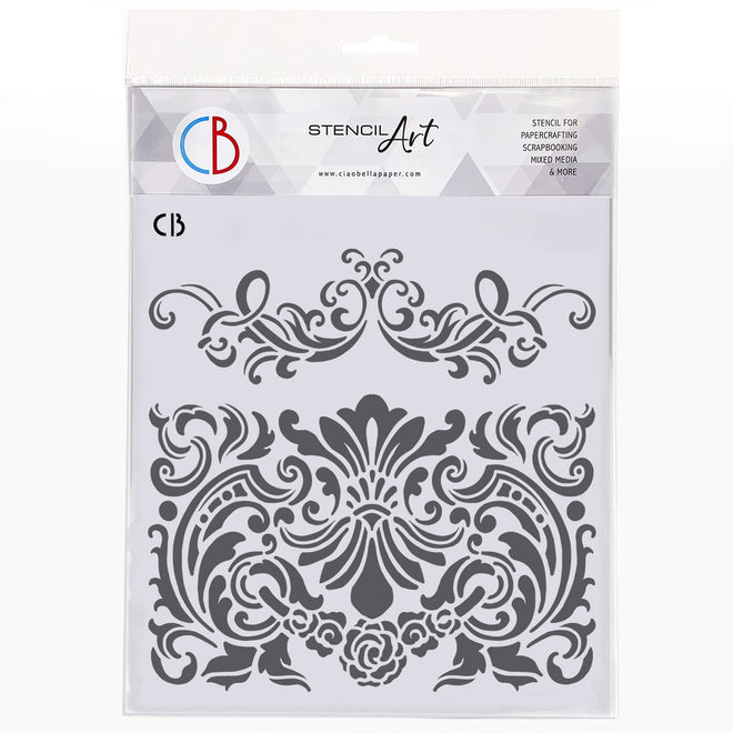 Ciao Bella Texture Stencil 8"x8" Damask