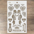 Texture Stencil 5"x8" Poison Love
