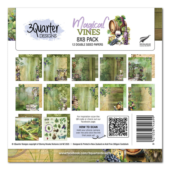 3Quarter Designs Magical Vines 8x8 Paper Pack