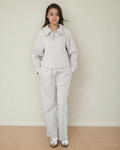 Maeve Luxeflow - Relaxed 3/4 Zip Top In Heather Grey