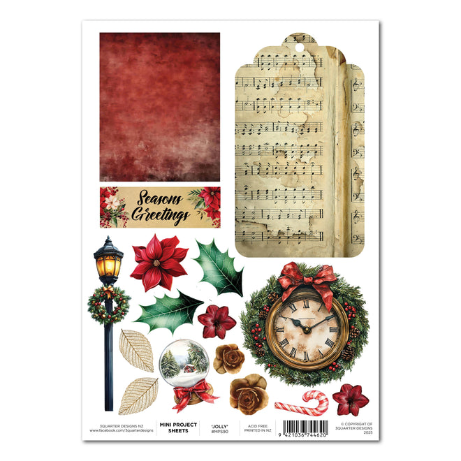 3Quarter Designs Holly Jolly - Mini Project Sheet