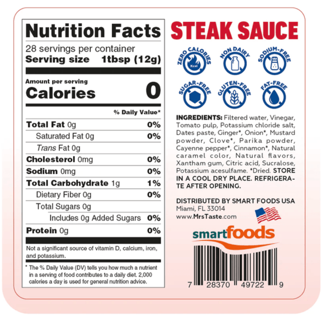 Mrs Taste ZERO/LOW CALORIE SAUCES