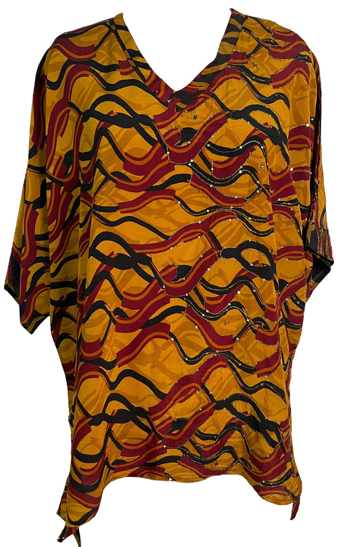 PRC6461 Avatar Pure Silk Long Tunic with Side Ties