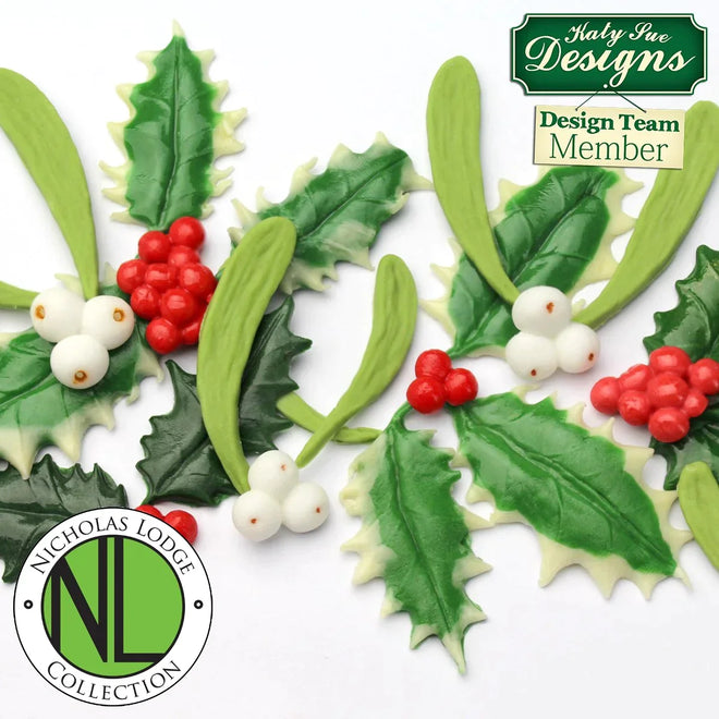 Flower Pro Holly & Mistletoe Silicone Mould
