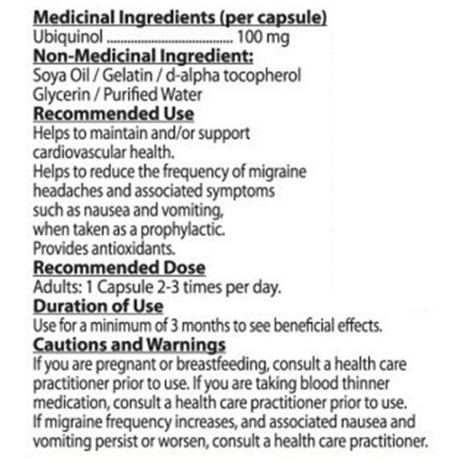 Nutridom UBIQUINOL 100 (CoQ10), 30 Softgels