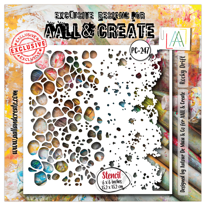 AALL and Create - 6"x6" Stencil - Rocky Drift