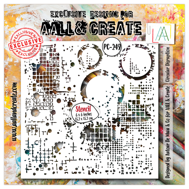 AALL and Create - 6"x6" Stencil - Circular Disruption
