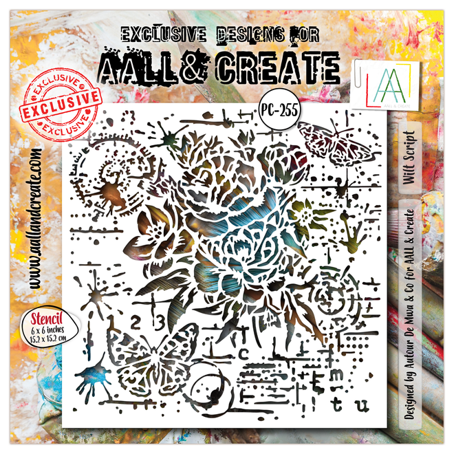 AALL and Create - 6"x6" Stencil - Wilt Script