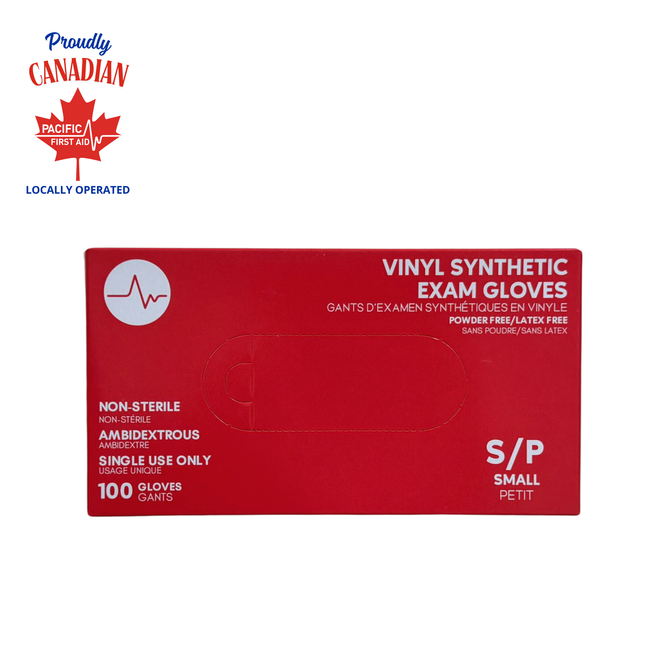 Pacific First Aid Vinyl Synthetic Exam Gloves