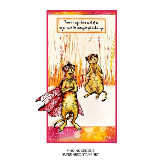 Pink Ink Designs Super Hero 6 in x 8 in Clear Stamp Set