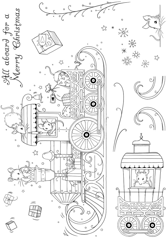 Pink Ink Designs Christ-Mouse Express 6 in x 8 in Clear Stamp Set