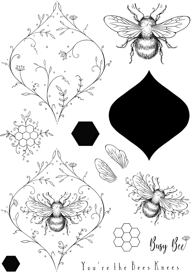 Pink Ink Designs The Flight Of The Bumblebee 6 in x 8 in Clear Stamp Set