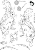Pink Ink Designs Heavenly Hare 6 in x 8 in Clear Stamp Set