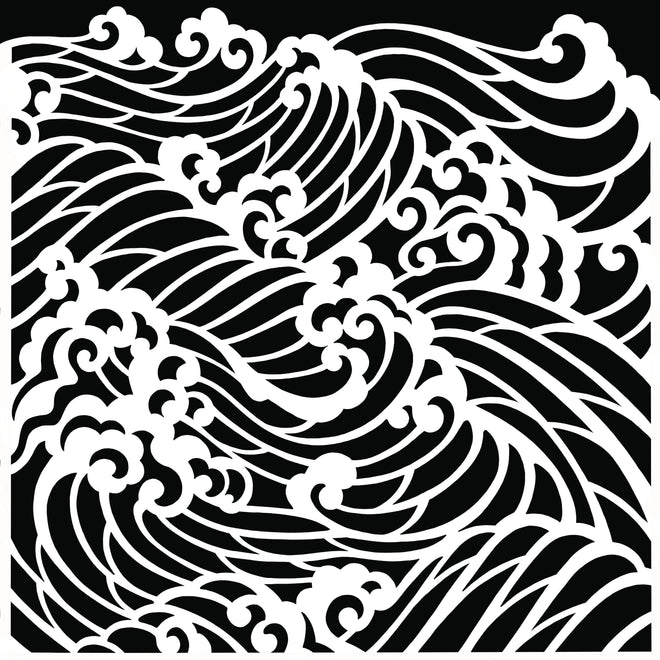 Pink Ink Designs Waves 7 in x 7 in Stencil