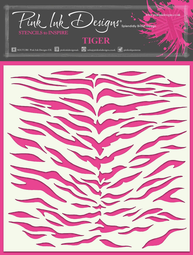 Pink Ink Designs Tiger 7 in x 7 in Stencil