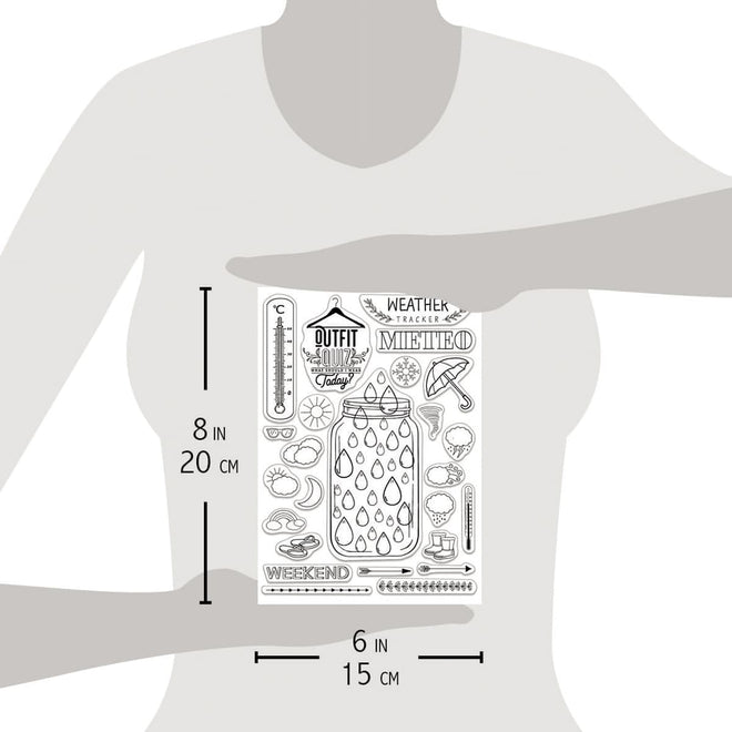 Ciao Bella Clear Stamp Set 6"x8" BuJo Weather