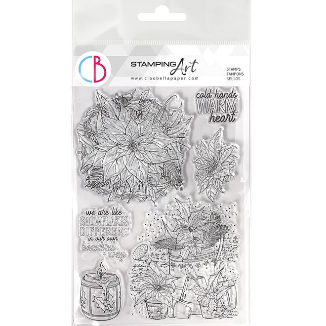 Ciao Bella Clear Stamp Set 6x8 Poinsettia