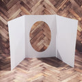 Oval Window Tri Fold White Card Bases - 4.25 x 5.5" - 10 pieces 34596