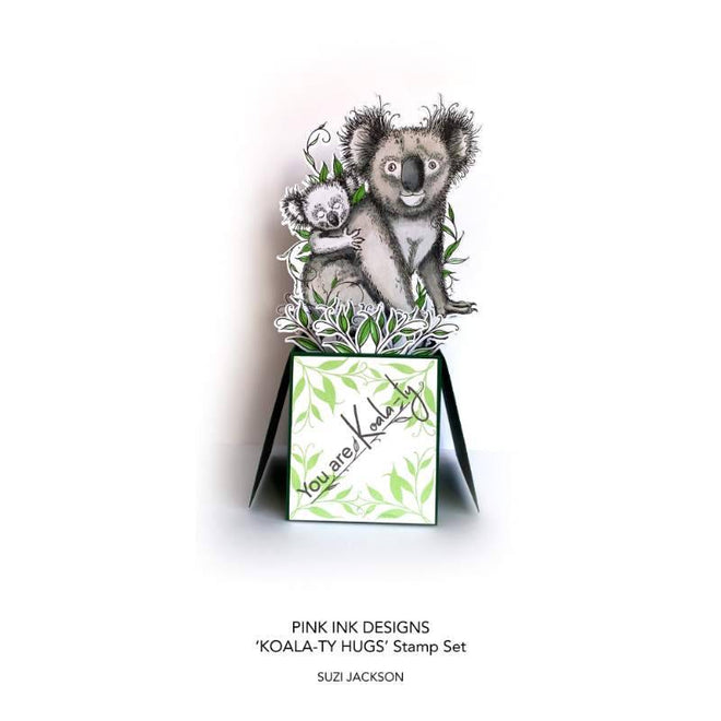 Pink Ink Designs Koala-ty Hugs 6 in x 8 in Clear Stamp Set