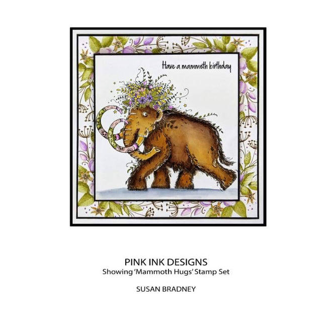 Pink Ink Designs Mammoth Hugs 6 in x 8 in Clear Stamp Set