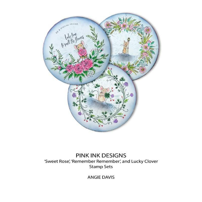 Pink Ink Designs Sweet Rose 6 in x 8 in Clear Stamp Set
