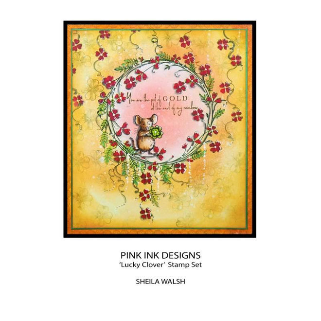 Pink Ink Designs Lucky Clover 6 in x 8 in Clear Stamp Set
