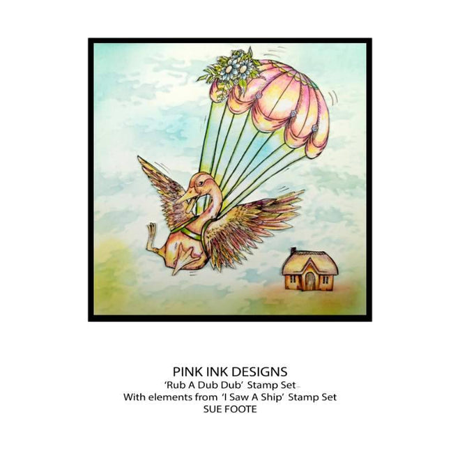 Pink Ink Designs Rub A Dub Dub 6 in x 8 in Clear Stamp Set