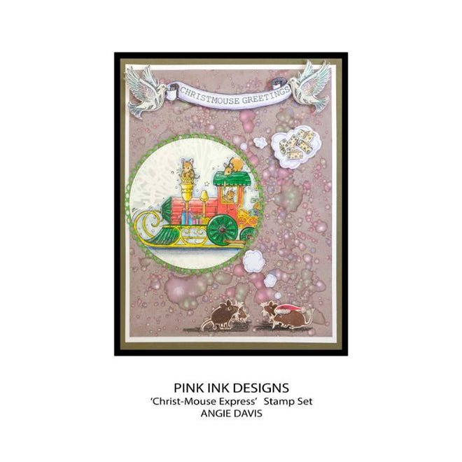 Pink Ink Designs Christ-Mouse Express 6 in x 8 in Clear Stamp Set