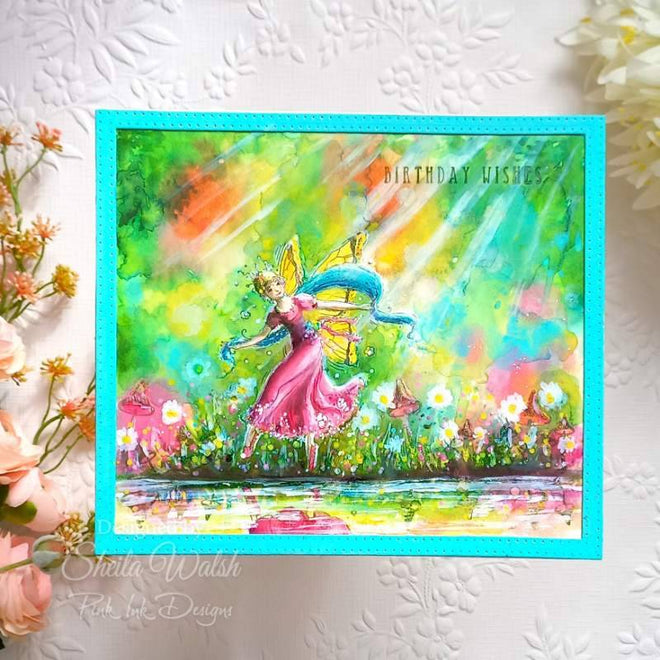 Pink Ink Designs Dance With Fairies 6 in x 8 in Clear Stamp Set