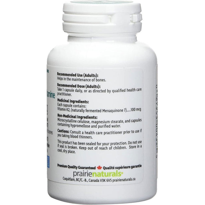 Prairie Naturals VITAMIN K2 MK7 100mcg, 60 VCaps
