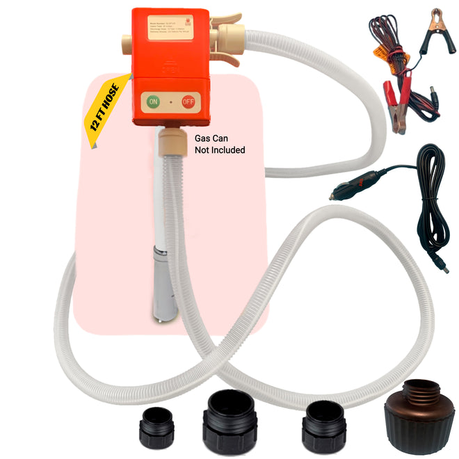 *New* PumpMatic Super Long Gas Pump w/ 12 Ft Hose - 3.8 GPM - Gas, Diesel, Kerosene