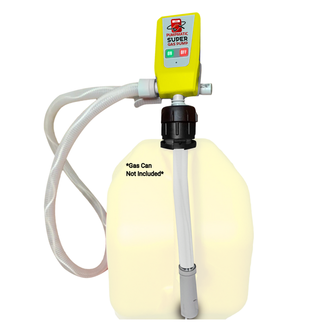Diesel PumpMatic Super Gas Pump Fuel Transfer Pump + 3 Power Sources w/ 4.25ft Hose Siphon