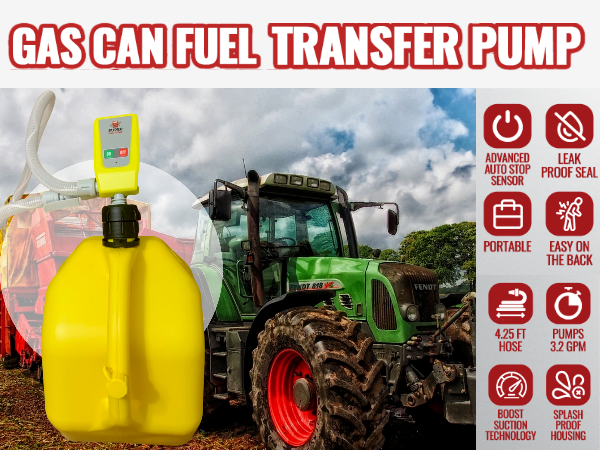 Diesel PumpMatic Super Gas Pump Fuel Transfer Pump + 3 Power Sources w/ 4.25ft Hose Siphon