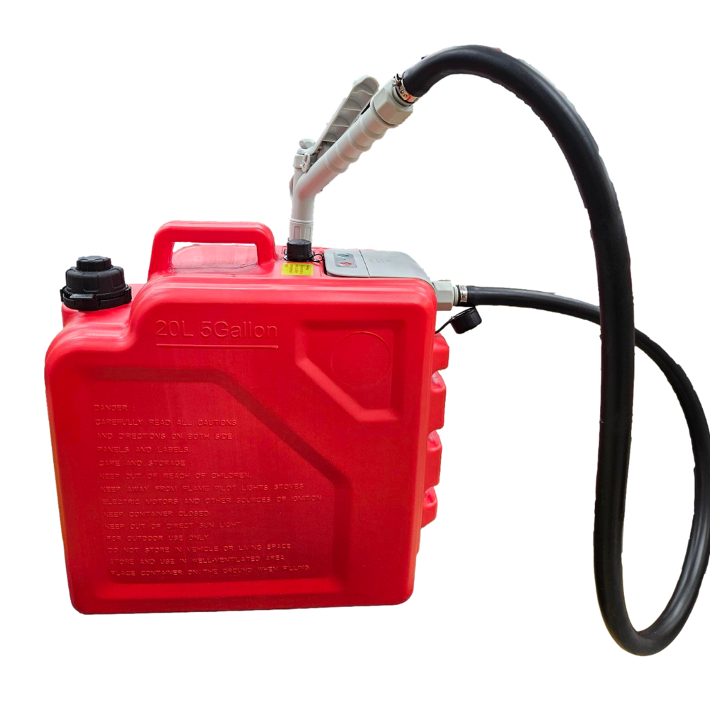 *New* PumpMatic Fast Flow Gas Can System - Heavy Duty Rubber Hose, LED Display, Multi-Power Options for Cars, Boats & Equipment