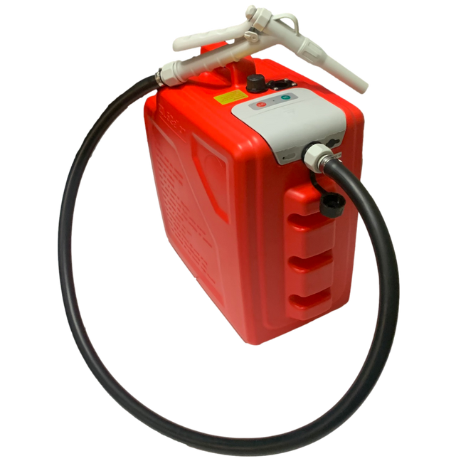 *New* PumpMatic Fast Flow Gas Can System - Heavy Duty Rubber Hose, LED Display, Multi-Power Options for Cars, Boats & Equipment