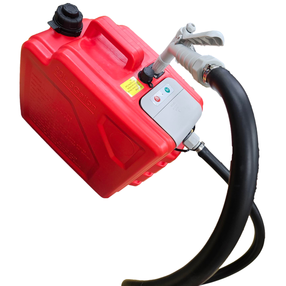 *New* PumpMatic Fast Flow Gas Can System - Heavy Duty Rubber Hose, LED Display, Multi-Power Options for Cars, Boats & Equipment