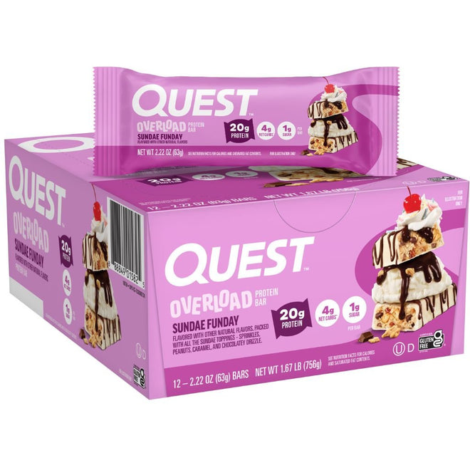 Quest OVERLOAD PROTEIN BARS, 12 Bars/Box