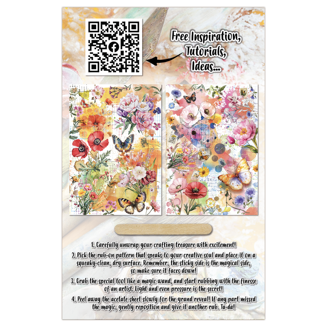 AALL and Create - A5 Rub-Ons - Dancing Poppies