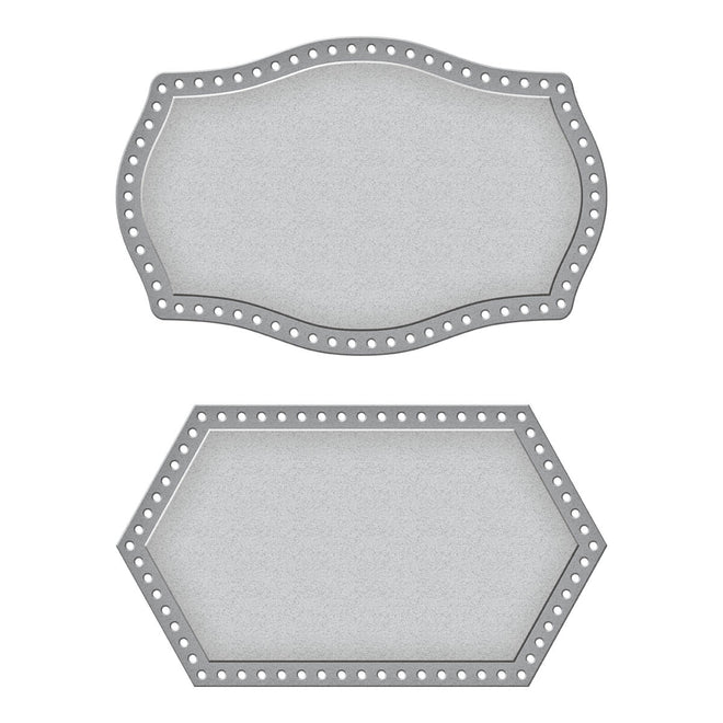 Pierced Mini Labels Etched Dies from the Bibi's Snowflakes Collection by Bibi Cameron